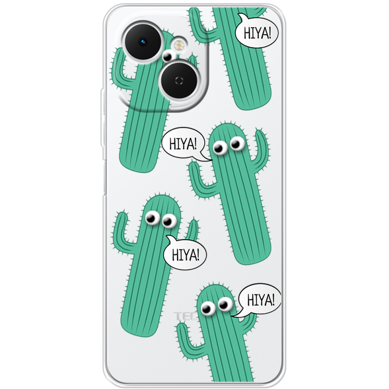 Прозорий чохол BoxFace Tecno Spark 40C с 3D-глазками HIYA