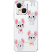 Прозорий чохол BoxFace Tecno Spark 40C с 3D-глазками Mouse