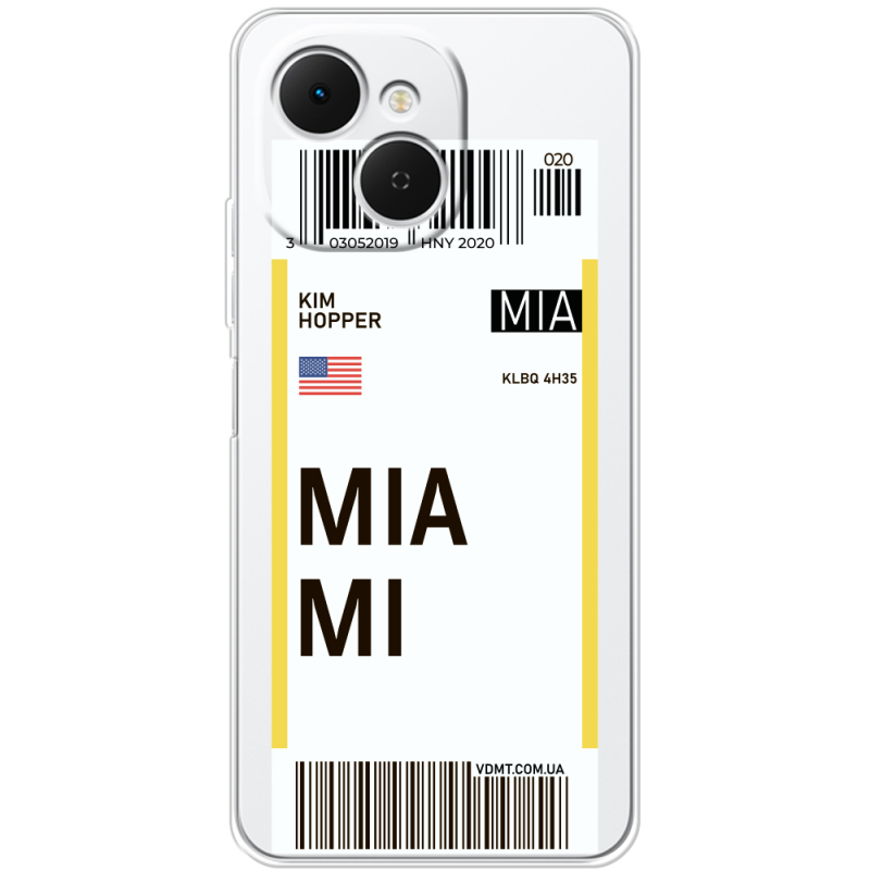 Прозорий чохол BoxFace Tecno Spark 40C Ticket Miami