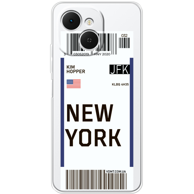 Прозорий чохол BoxFace Tecno Spark 40C Ticket New York