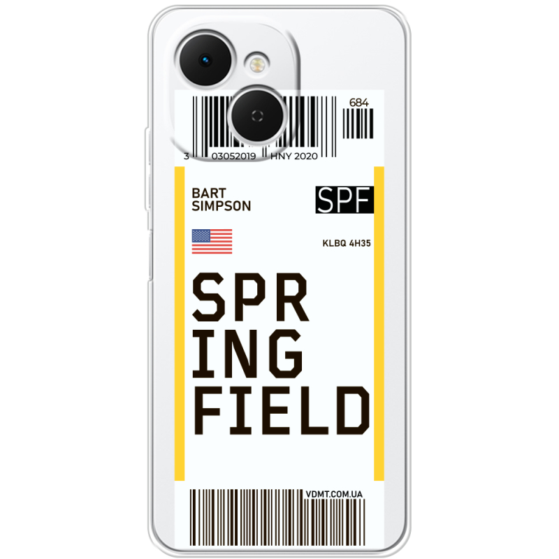 Прозорий чохол BoxFace Tecno Spark 40C Ticket Springfield