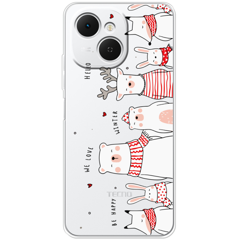 Прозорий чохол BoxFace Tecno Spark 40C The Friendly Beasts