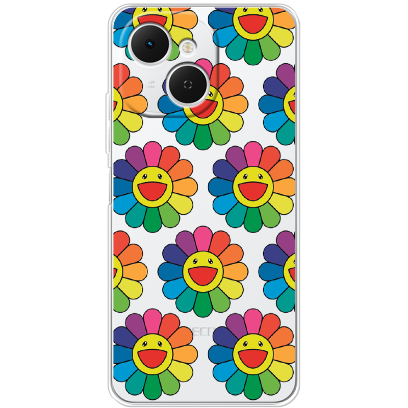 Прозорий чохол BoxFace Tecno Spark 40C Hippie Flowers