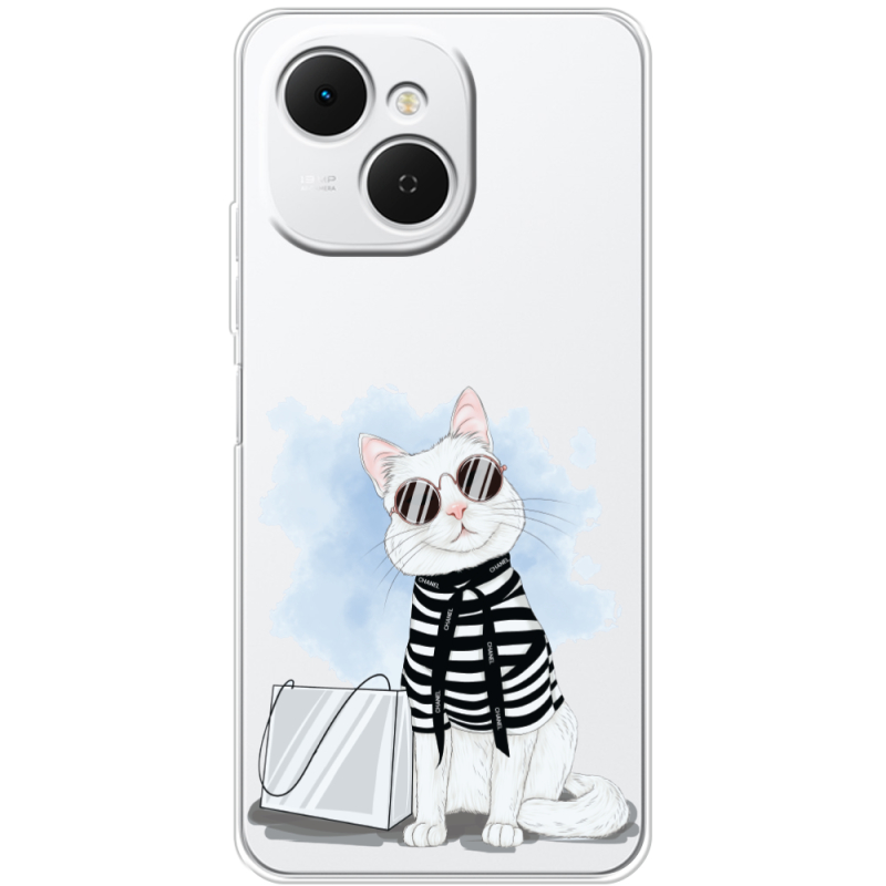 Прозорий чохол BoxFace Tecno Spark 40C Cat Style