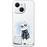 Прозорий чохол BoxFace Tecno Spark 40C Cat Style