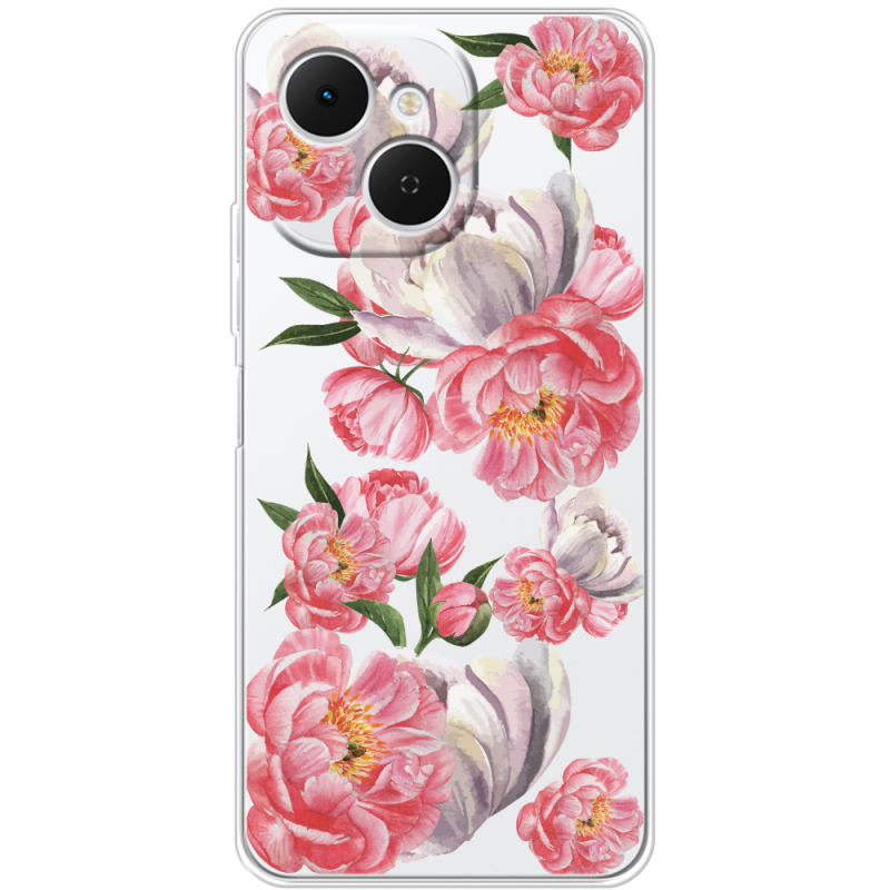 Прозорий чохол BoxFace Tecno Spark 40C Peony Watercolor Style