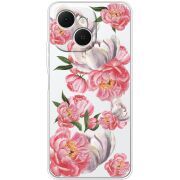 Прозорий чохол BoxFace Tecno Spark 40C Peony Watercolor Style