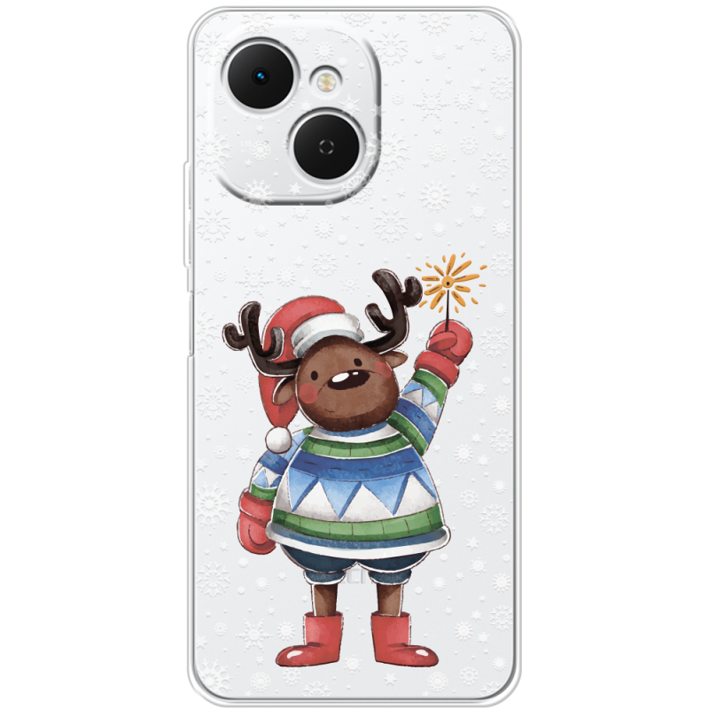 Прозорий чохол BoxFace Tecno Spark 40C Christmas Deer with Snow
