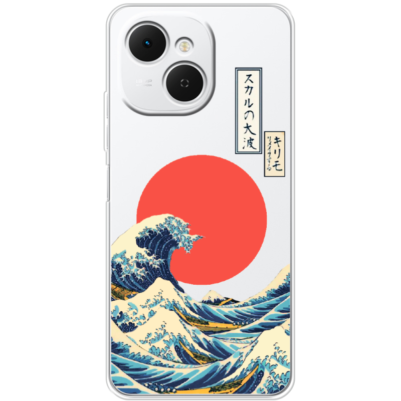 Прозорий чохол BoxFace Tecno Spark 40C Большая волна в Канагаве