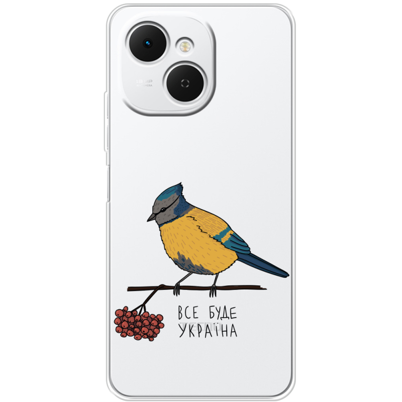 Прозорий чохол BoxFace Tecno Spark 40C Синиця і калина