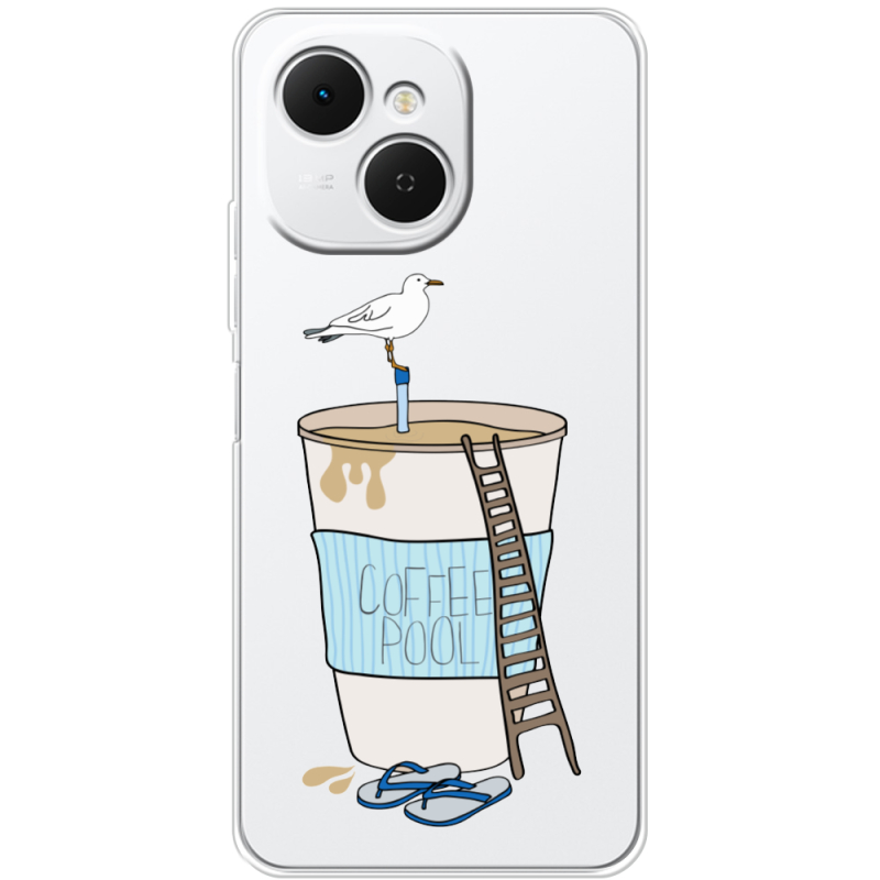 Прозорий чохол BoxFace Tecno Spark 40C Segull in Cofee Pool