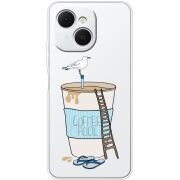 Прозорий чохол BoxFace Tecno Spark 40C Segull in Cofee Pool