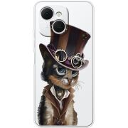 Прозорий чохол BoxFace Tecno Spark 40C Steampunk Cat