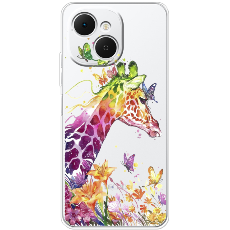 Прозорий чохол BoxFace Tecno Spark 40C Colorful Giraffe
