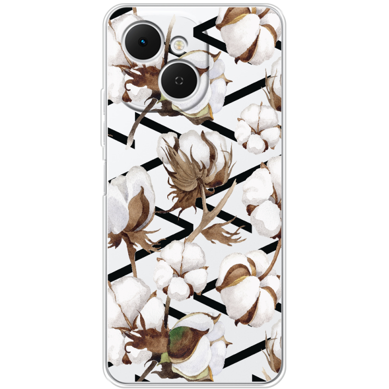 Прозорий чохол BoxFace Tecno Spark 40C Cotton flowers
