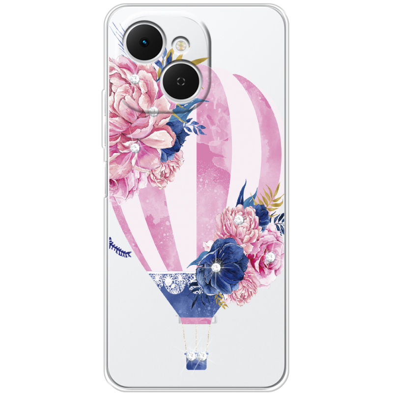 Чохол зі стразами Tecno Spark 40C Pink Air Baloon