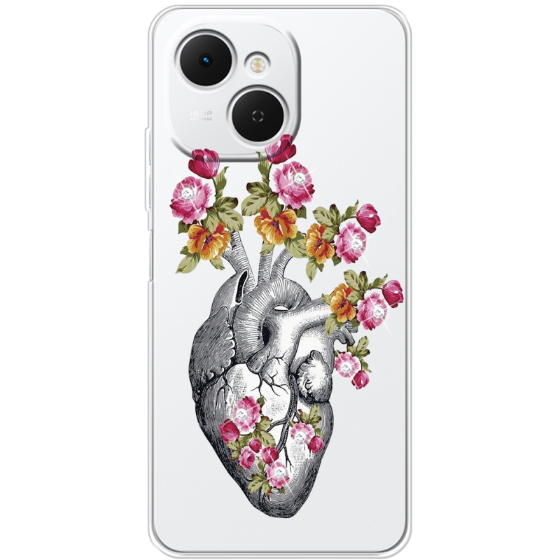 Чохол зі стразами Tecno Spark 40C Heart