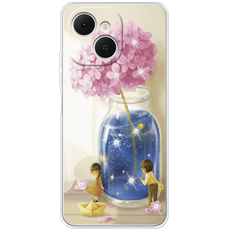 Чохол зі стразами Tecno Spark 40C Little Boy and Girl