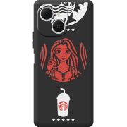 Чорний чохол BoxFace Tecno Spark 40C RedWhite Coffee