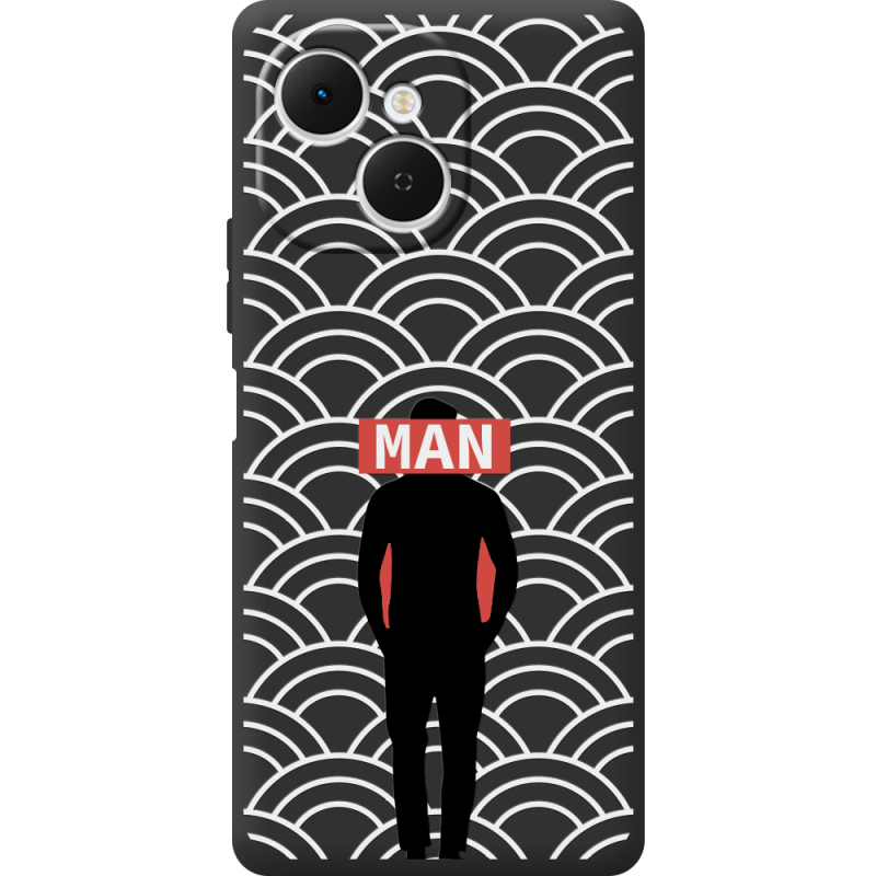 Чорний чохол BoxFace Tecno Spark 40C Man Pattern