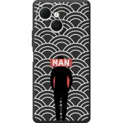 Чорний чохол BoxFace Tecno Spark 40C Man Pattern