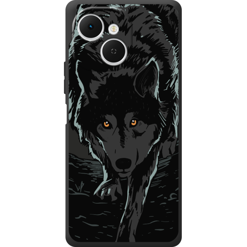 Чорний чохол BoxFace Tecno Spark 40C Wolf