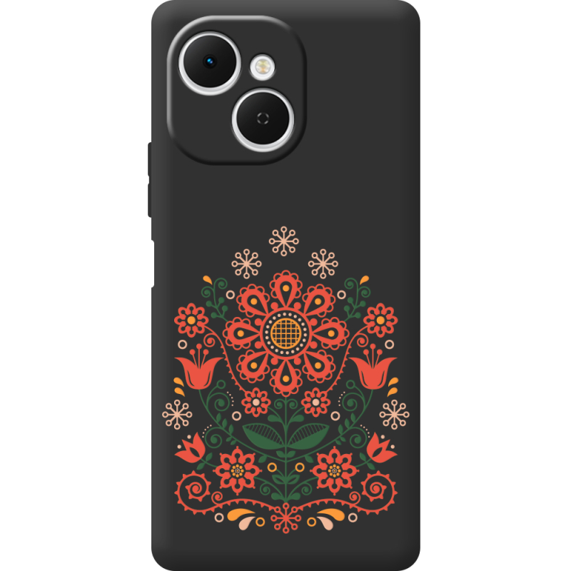 Чорний чохол BoxFace Tecno Spark 40C Ukrainian Ornament