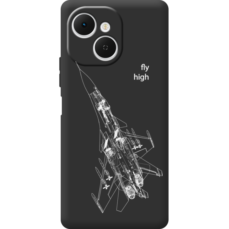 Чорний чохол BoxFace Tecno Spark 40C Військовий літак