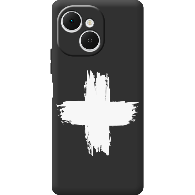 Чорний чохол BoxFace Tecno Spark 40C Білий хрест ЗСУ