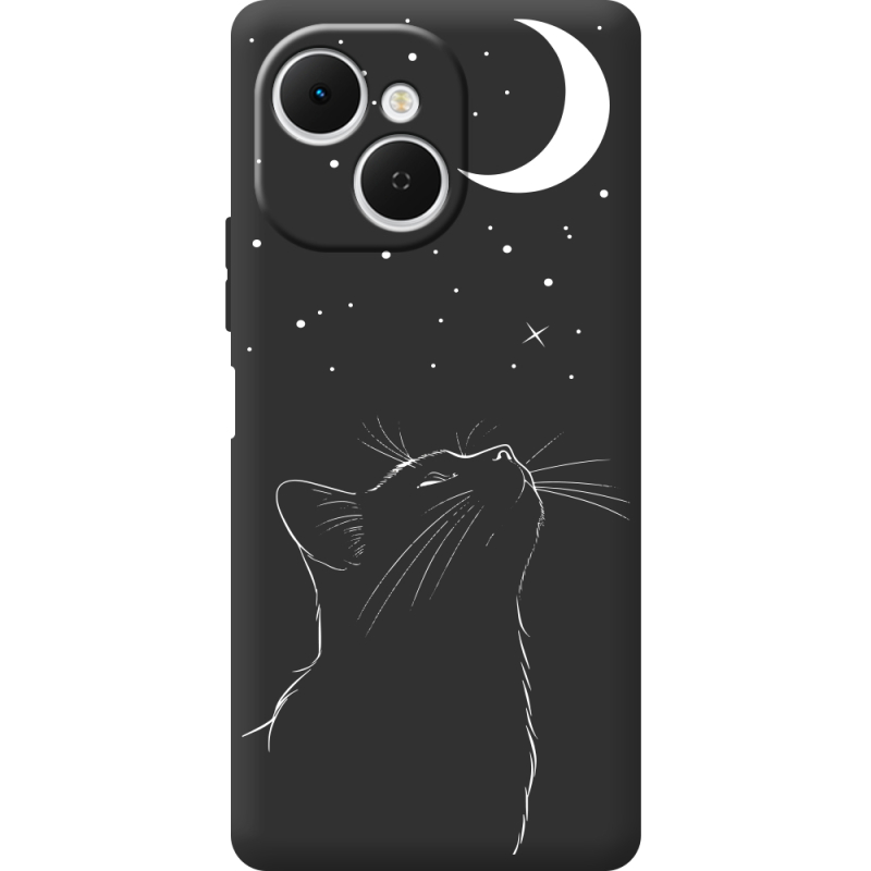 Чорний чохол BoxFace Tecno Spark 40C Місячний кіт