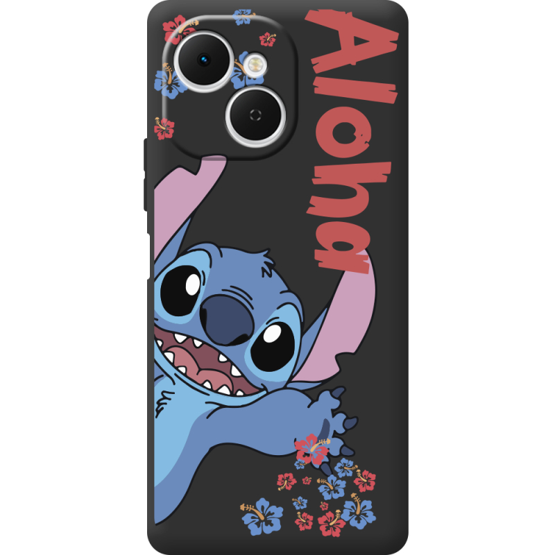 Чорний чохол BoxFace Tecno Spark 40C Гавайський гість Stich