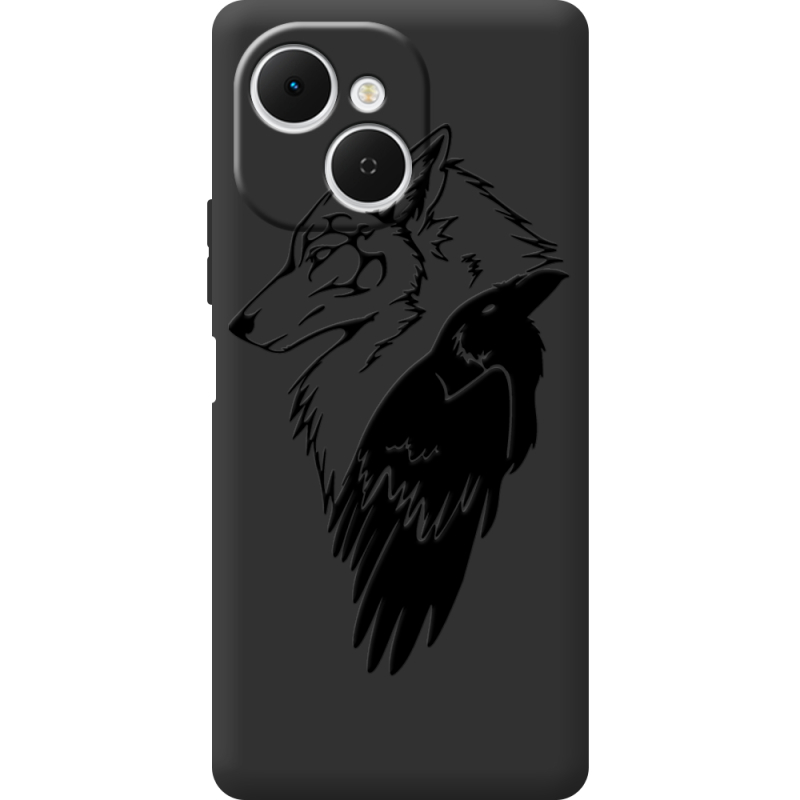 Чорний чохол BoxFace Tecno Spark 40C Wolf and Raven