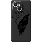 Чорний чохол BoxFace Tecno Spark 40C Wolf and Raven