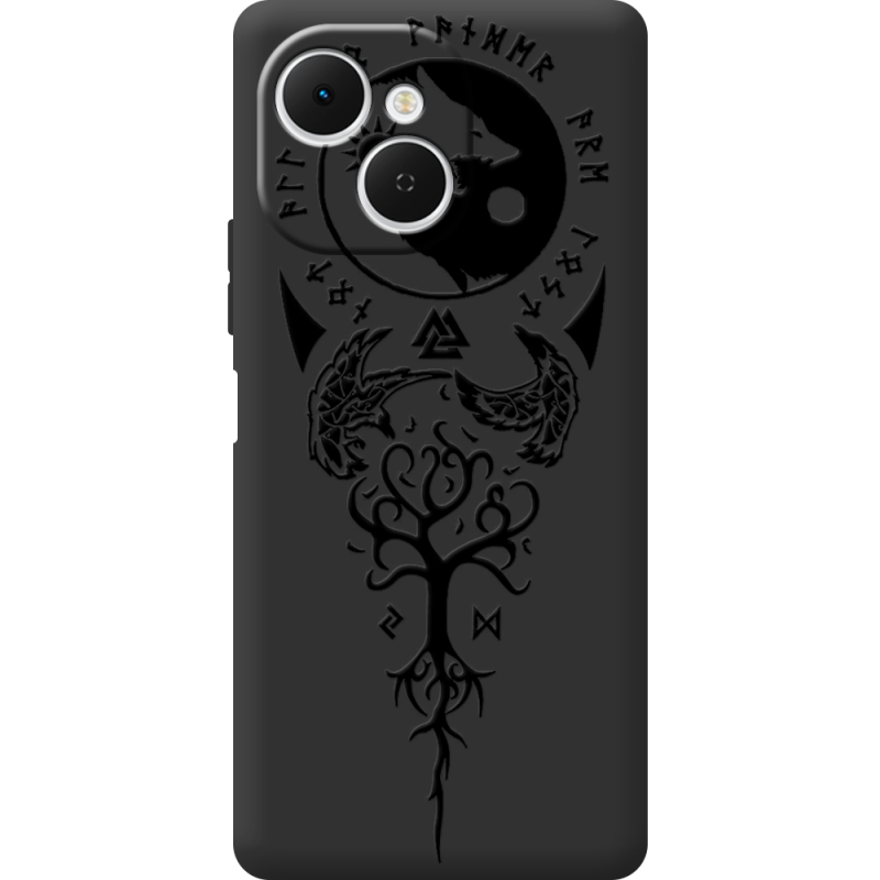 Чорний чохол BoxFace Tecno Spark 40C Hugin and Munin