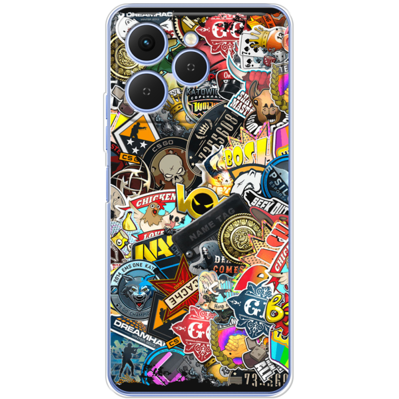 Чохол BoxFace Tecno Spark 40 CS:Go Stickerbombing