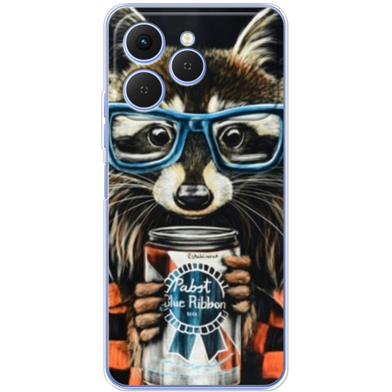 Чохол BoxFace Tecno Spark 40 Енот с банкой