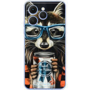 Чохол BoxFace Tecno Spark 40 Енот с банкой