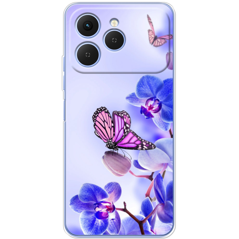 Чохол BoxFace Tecno Spark 40 Orchids and Butterflies