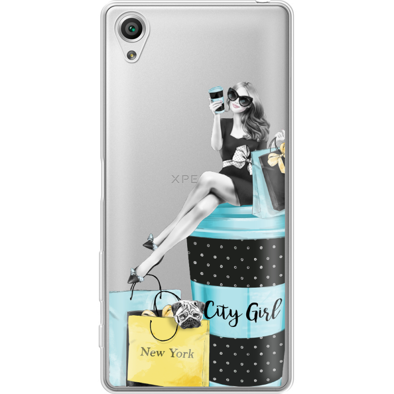 Прозрачный чехол Uprint Sony Xperia X F5122 City Girl