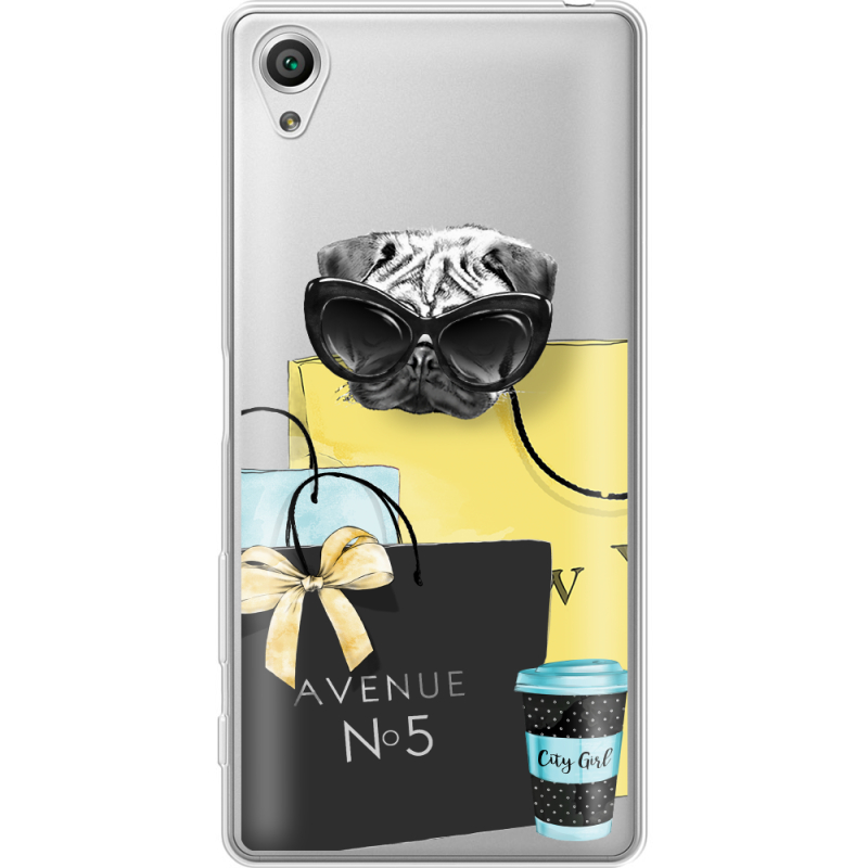 Прозрачный чехол Uprint Sony Xperia X F5122 Fashion Pug