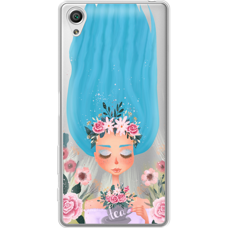 Прозрачный чехол Uprint Sony Xperia X F5122 Blue Hair