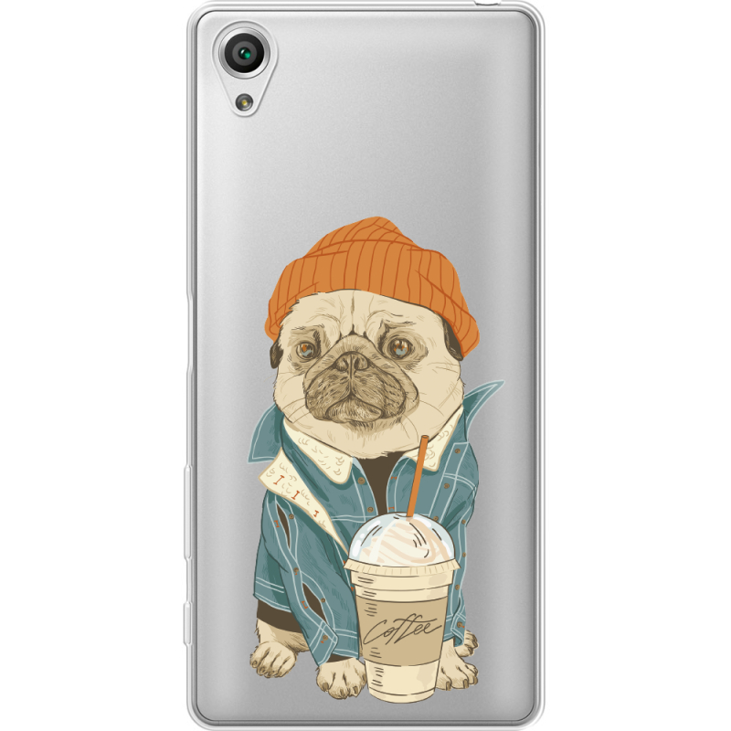 Прозрачный чехол Uprint Sony Xperia X F5122 Dog Coffeeman