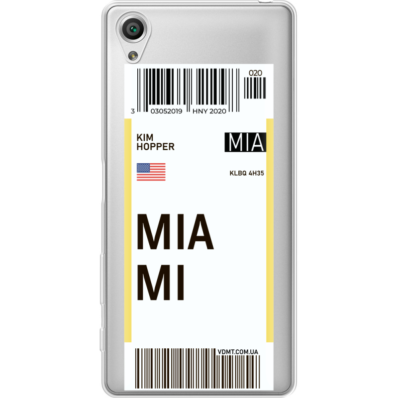 Прозрачный чехол Uprint Sony Xperia X F5122 Ticket Miami