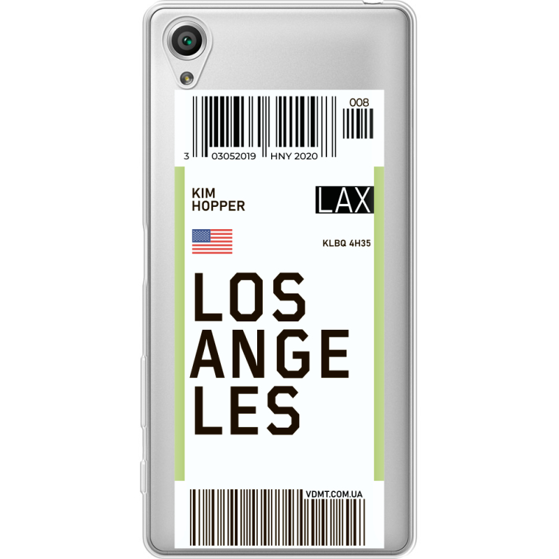 Прозрачный чехол Uprint Sony Xperia X F5122 Ticket Los Angeles