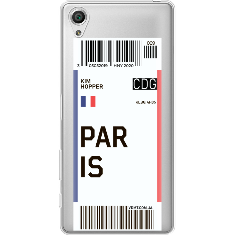 Прозрачный чехол Uprint Sony Xperia X F5122 Ticket Paris