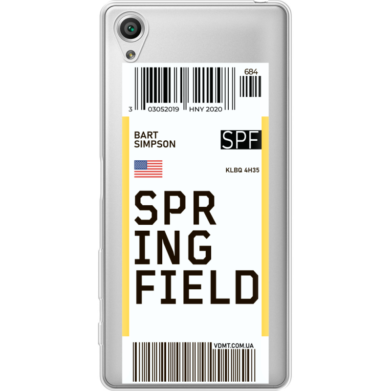 Прозрачный чехол Uprint Sony Xperia X F5122 Ticket Springfield