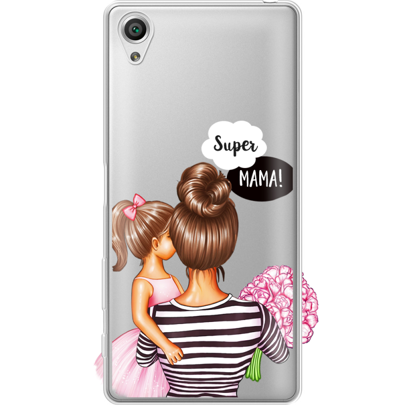 Прозрачный чехол Uprint Sony Xperia X F5122 Super Mama and Daughter