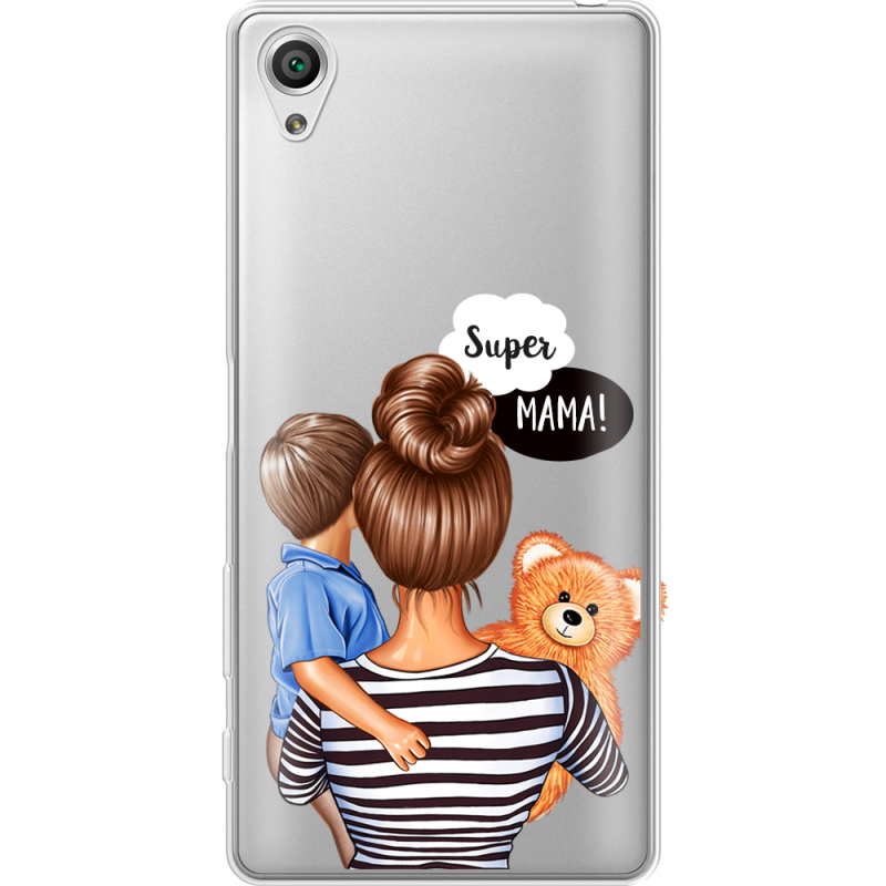 Прозрачный чехол Uprint Sony Xperia X F5122 Super Mama and Son