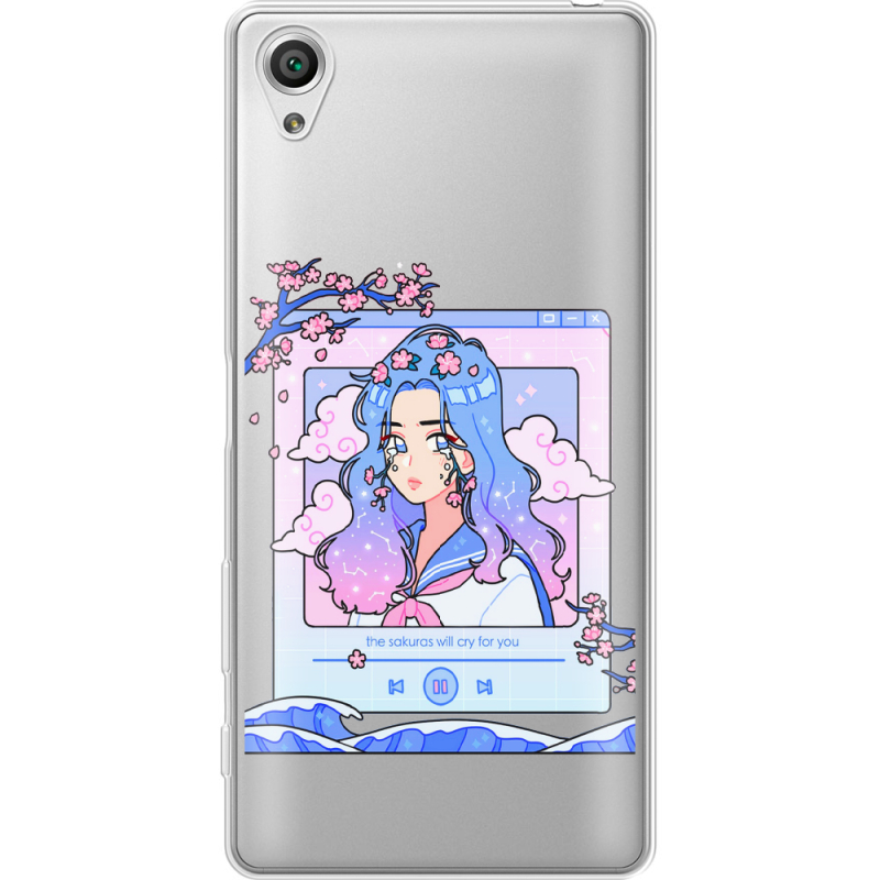 Прозрачный чехол Uprint Sony Xperia X F5122 The Sakuras Will Cry For You