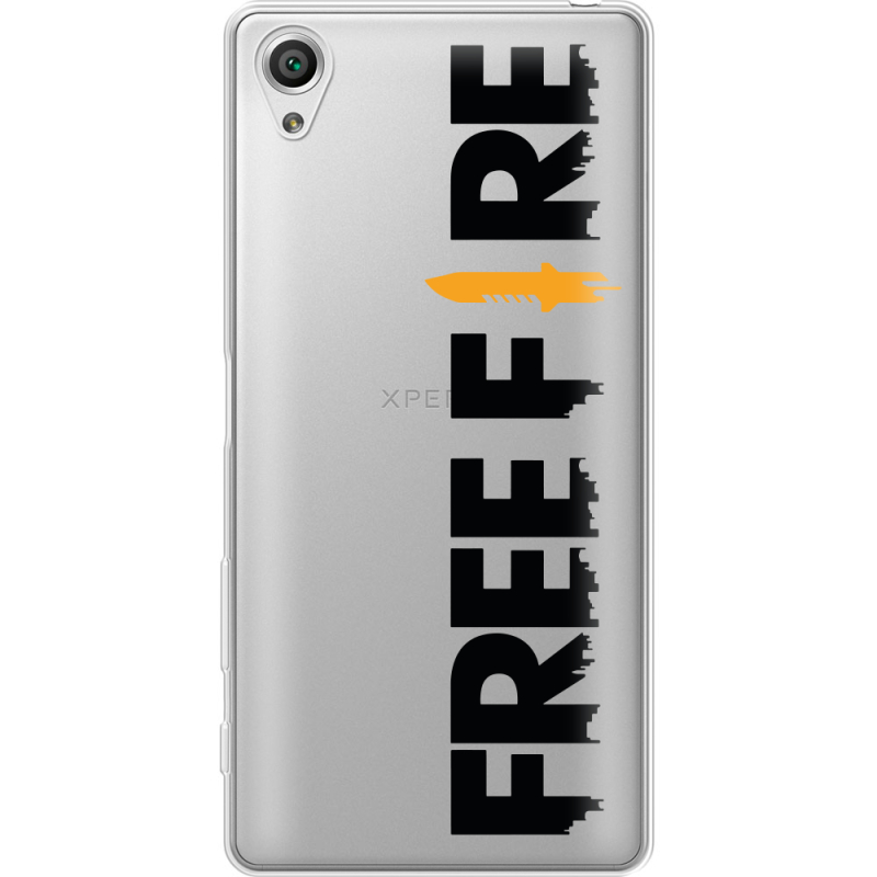 Прозрачный чехол Uprint Sony Xperia X F5122 Free Fire Black Logo